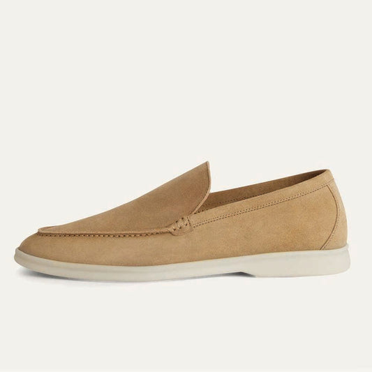 Beige Suede Loafers